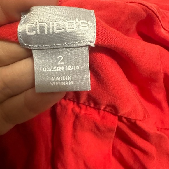 Chico's red long sleeve size 2 large - Picture 4 of 9
